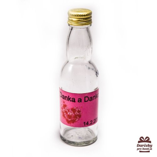 Svatební mini lahvička s alkoholem, motív S012