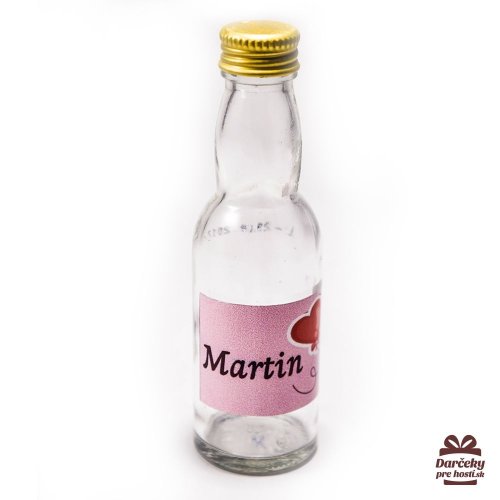 Svatební mini lahvička s alkoholem, motív S014