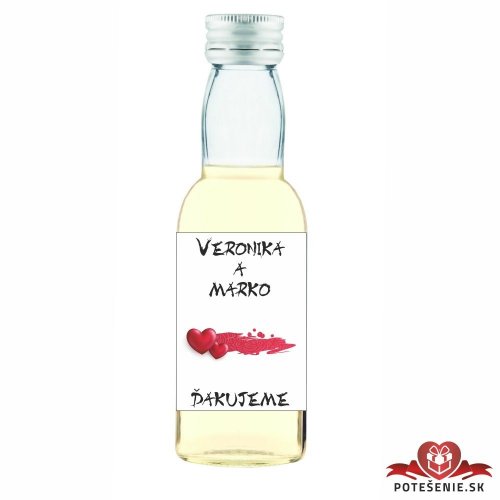 Svatební mini lahvička s alkoholem, motív S226 - Svatební lahvičky malé