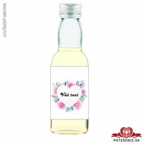 Svatební mini lahvička s alkoholem, motív S239 - Svatební lahvičky malé