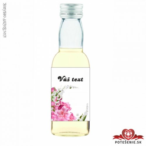Svatební mini lahvička s alkoholem, motív S253