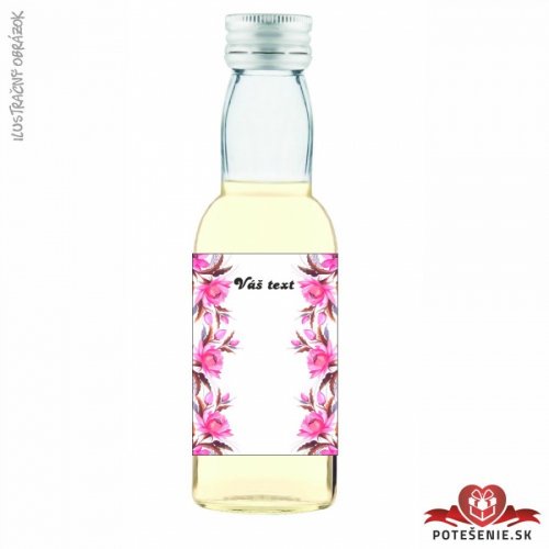 Svatební mini lahvička s alkoholem, motív S260 - Svatební lahvičky malé