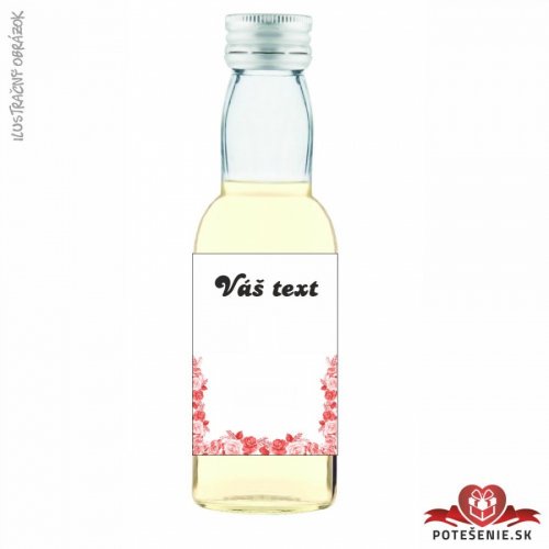 Svatební mini lahvička s alkoholem, motív S261 - Svatební lahvičky malé