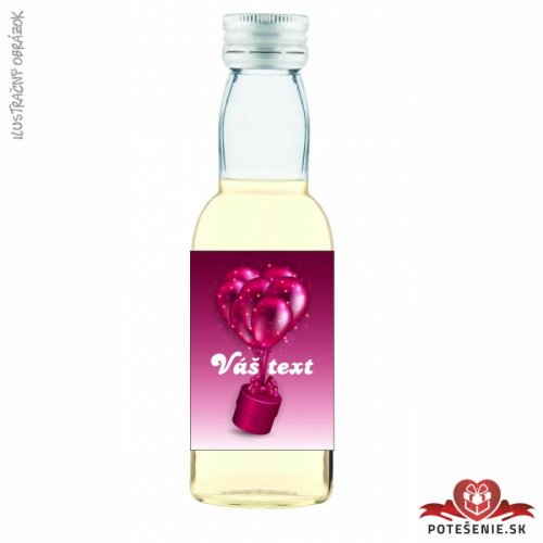Svatební mini lahvička s alkoholem, motív S266 - Svatební lahvičky malé