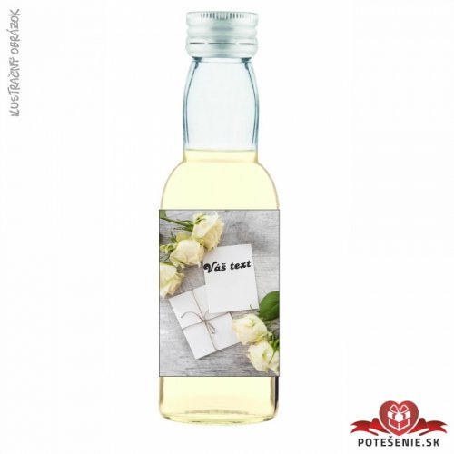 Svatební mini lahvička s alkoholem, motív S306 - Svatební lahvičky malé