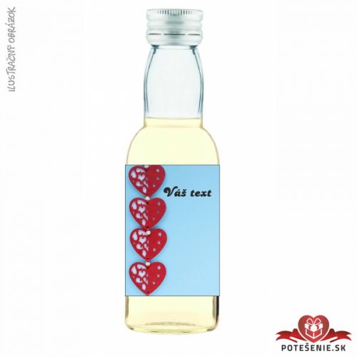 Svatební mini lahvička s alkoholem, motív S309 - Svatební lahvičky malé