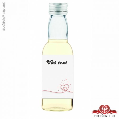 Svatební mini lahvička s alkoholem, motív S342 - Svatební lahvičky malé
