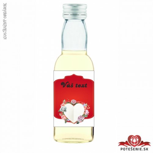 Svatební mini lahvička s alkoholem, motív S352 - Svatební lahvičky malé