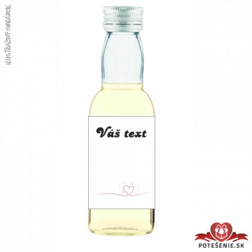 Svatební mini lahvička s alkoholem, motív S366