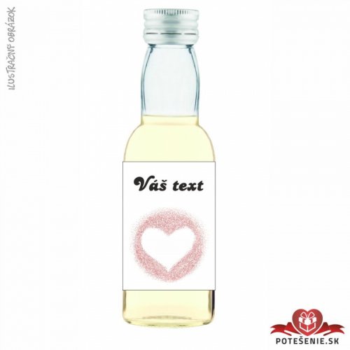 Svatební mini lahvička s alkoholem, motív S371 - Svatební lahvičky malé