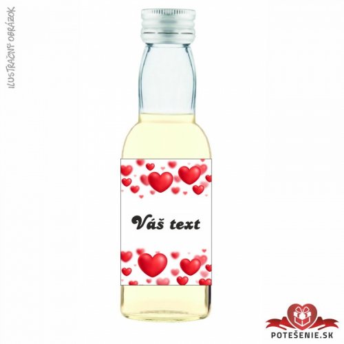 Svatební mini lahvička s alkoholem, motív S373 - Svatební lahvičky malé