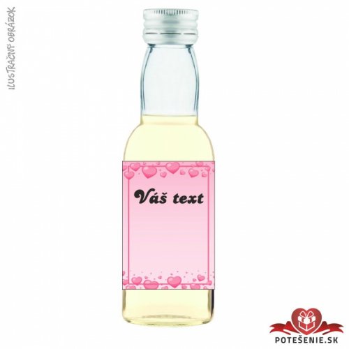Svatební mini lahvička s alkoholem, motív S381 - Svatební lahvičky malé
