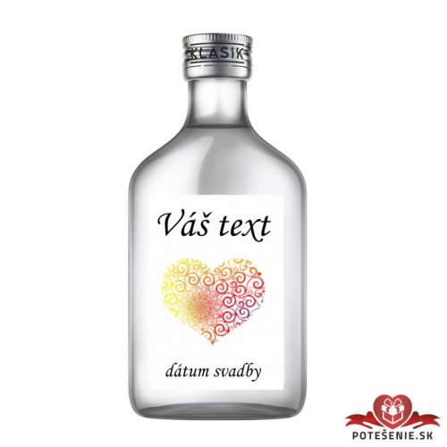 Svatební lahvička s alkoholem, motív S184 - Svatební lahvičky velké