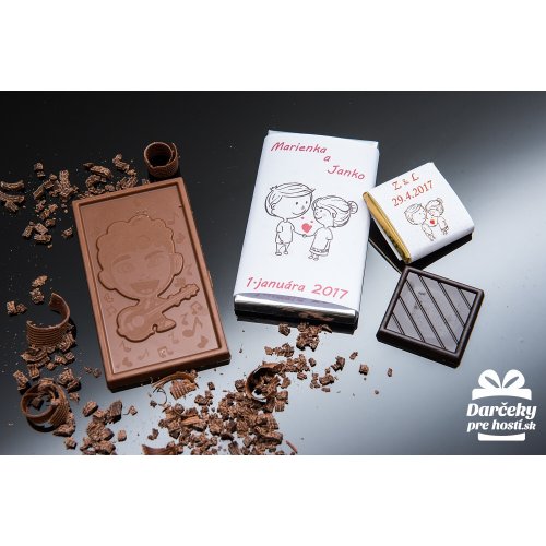Svatební mini čokoládka, motív S031