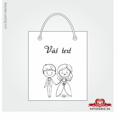 Taška na dárek pro svatební hosty, motív T025 - Dárkové tašky pro hosty