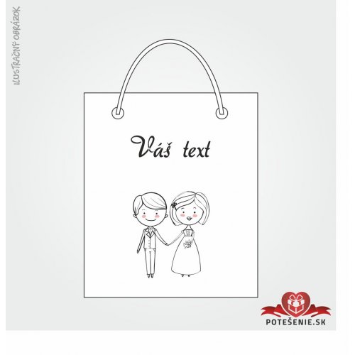 Taška na dárek pro svatební hosty, motív T014