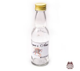Svatební mini lahvička s alkoholem, motív S001